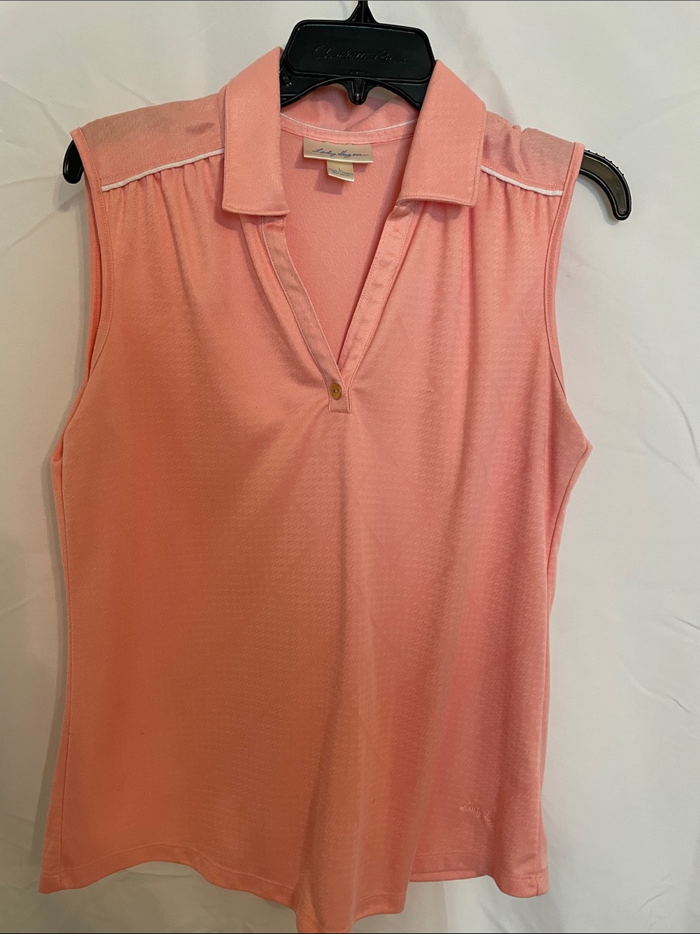 Lady Hagen Sleeveless Polo Tank Top - Light Pink